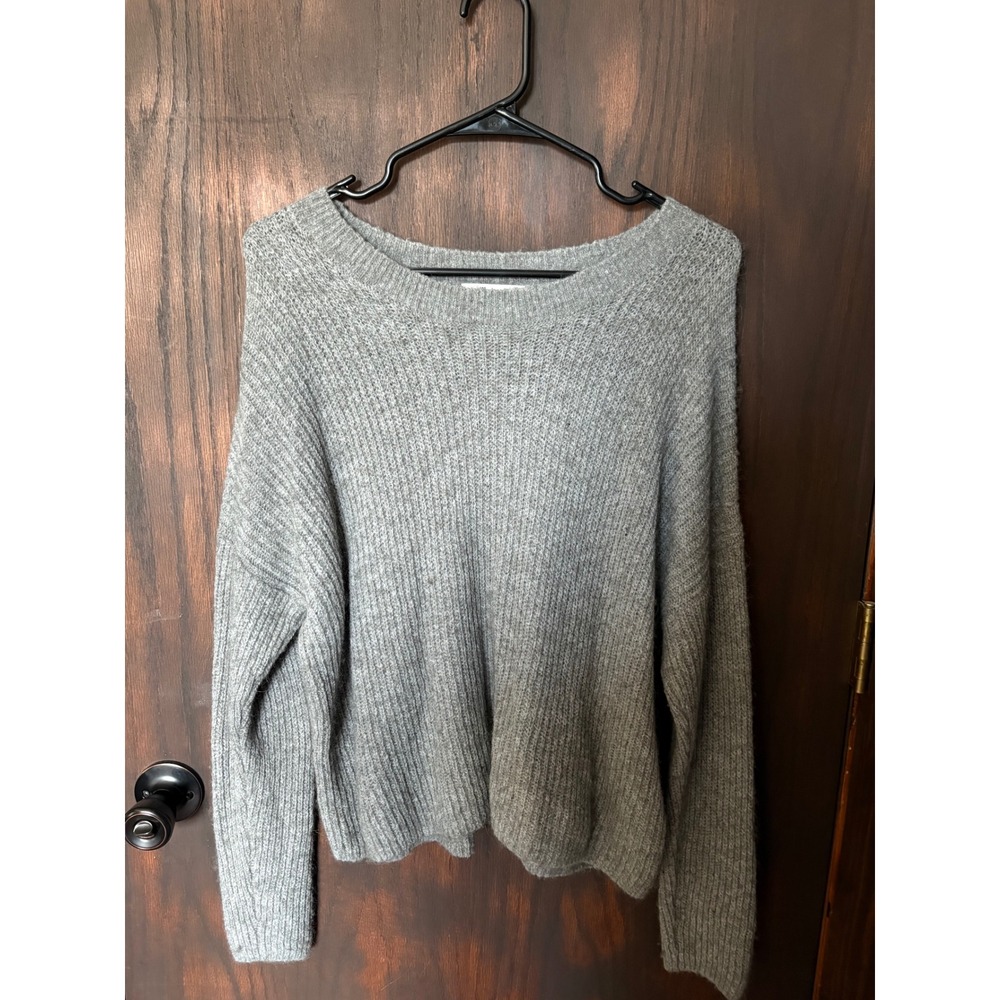 Madewell Grey Ribbed Knit Sweater Womens Large